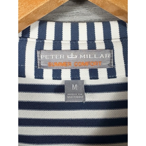Peter Millar Summer Comfort Polo Shirt Mens L/XL Green Striped Short Sleeve Golf - Picture 3 of 6
